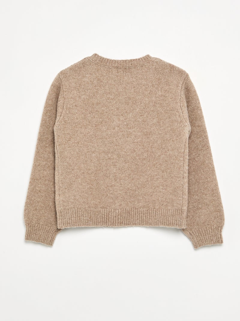 Sweater with rope knots Beige - Kiabi