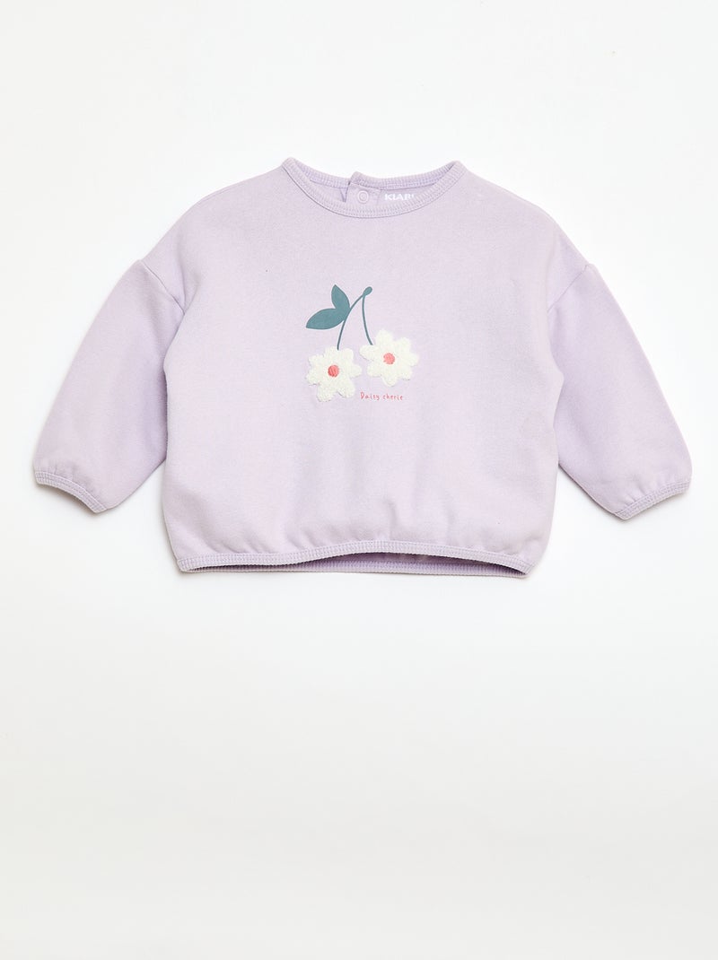 Sweatshirt and Fancy Joggers Set Purple - Kiabi