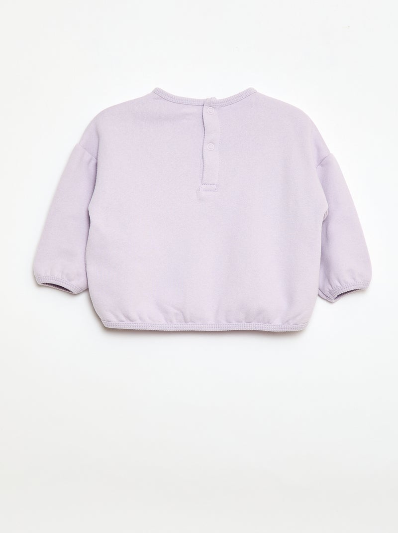 Sweatshirt and Fancy Joggers Set Purple - Kiabi