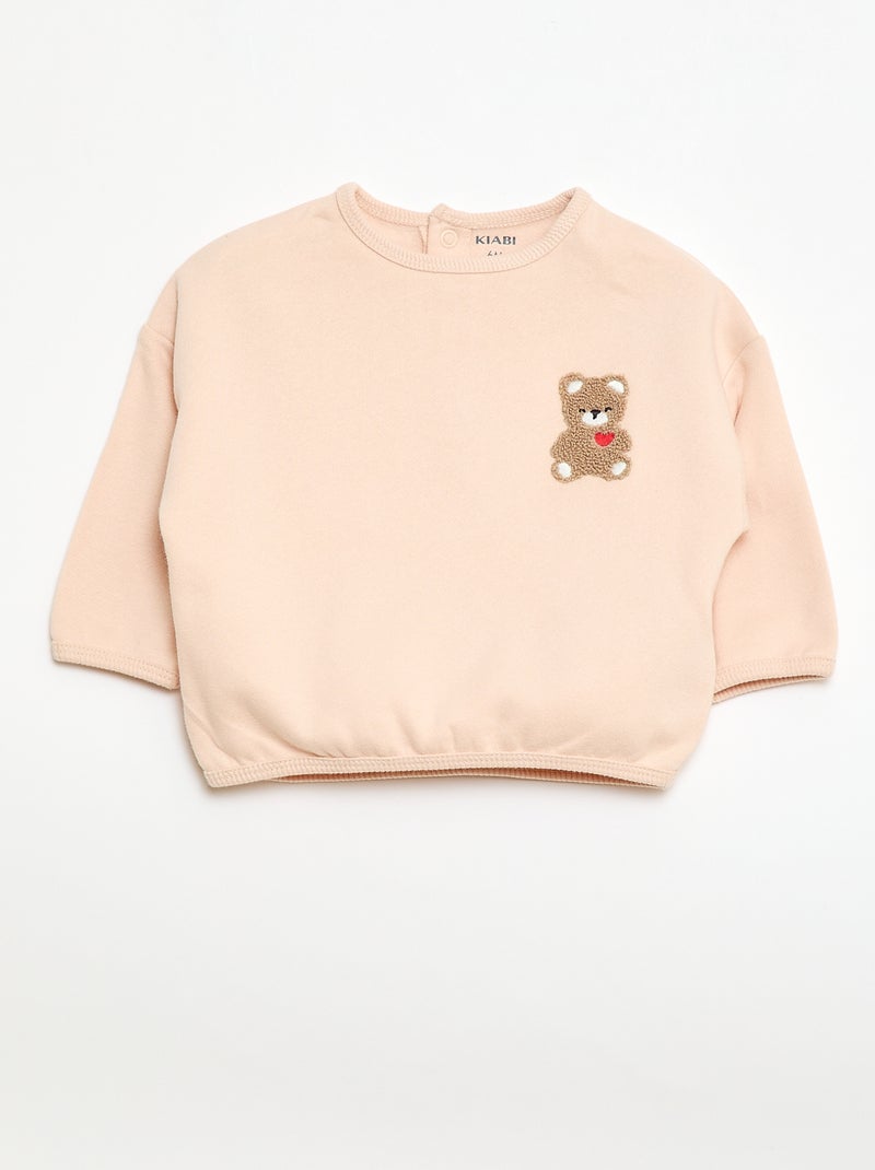Sweatshirt and patterned joggers set Pink - Kiabi