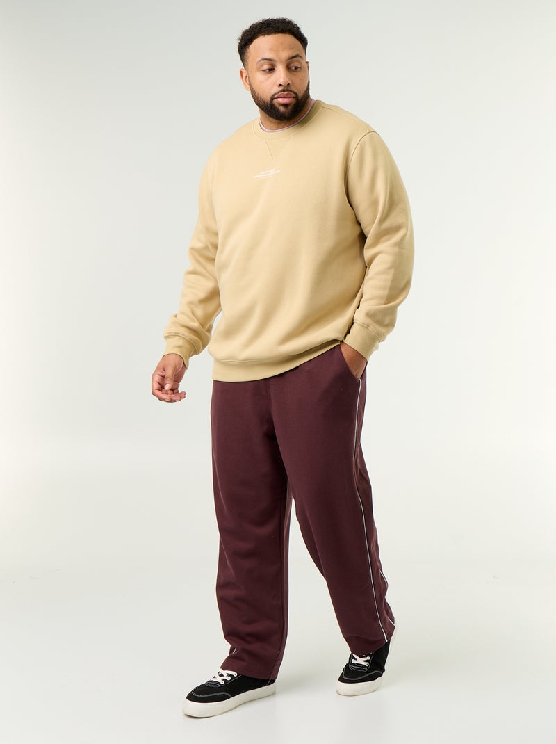 Sweatshirt aus Fleece mit Aufschrift Beige - Kiabi