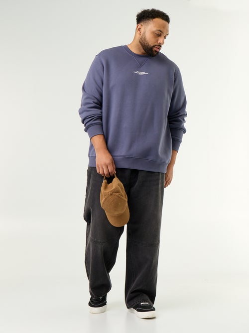 Sweatshirt aus Fleece mit Aufschrift - Kiabi