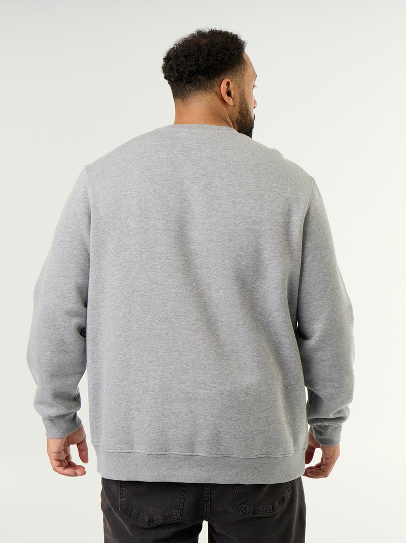 Sweatshirt aus Fleece mit Aufschrift Gris - Kiabi