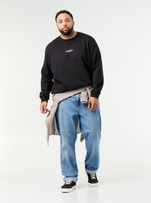 Sweatshirt aus Fleece mit Aufschrift - Kiabi
