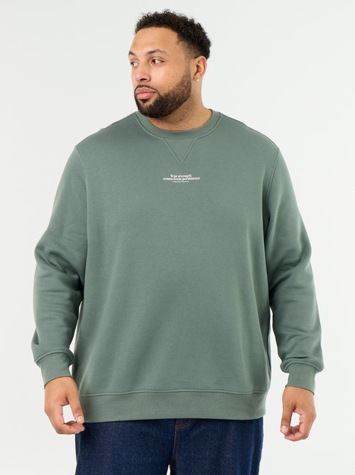 Sweatshirt aus Fleece mit Aufschrift - Kiabi