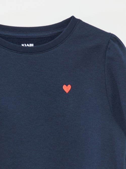 Sweatshirt aus Fleece mit Stickerei und Raffungen an den Schultern - Kiabi Sweatshirt aus Fleece mit Stickerei und Raffungen an den Schultern - Kiabi