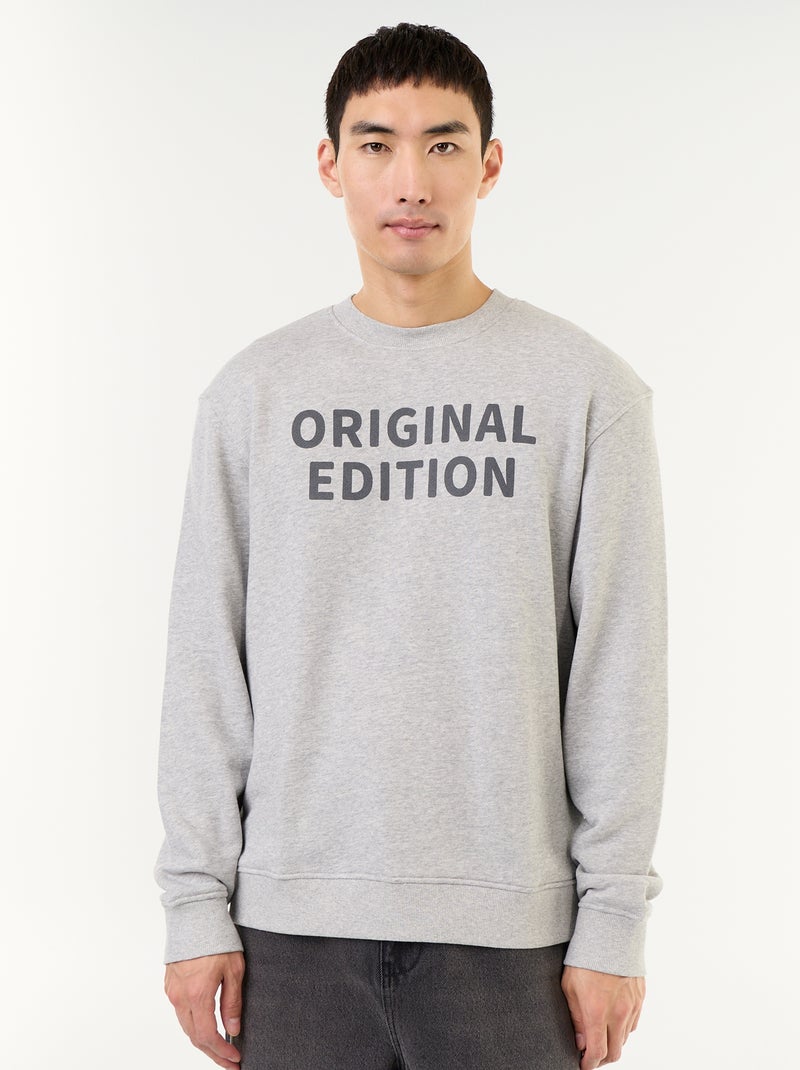 Sweatshirt aus French Terry Gris - Kiabi