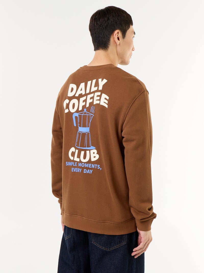 Sweatshirt aus French Terry Marron - Kiabi