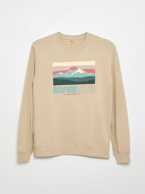 Sweatshirt aus Molton mit Print – Easy-Fit-Kollektion - Kiabi