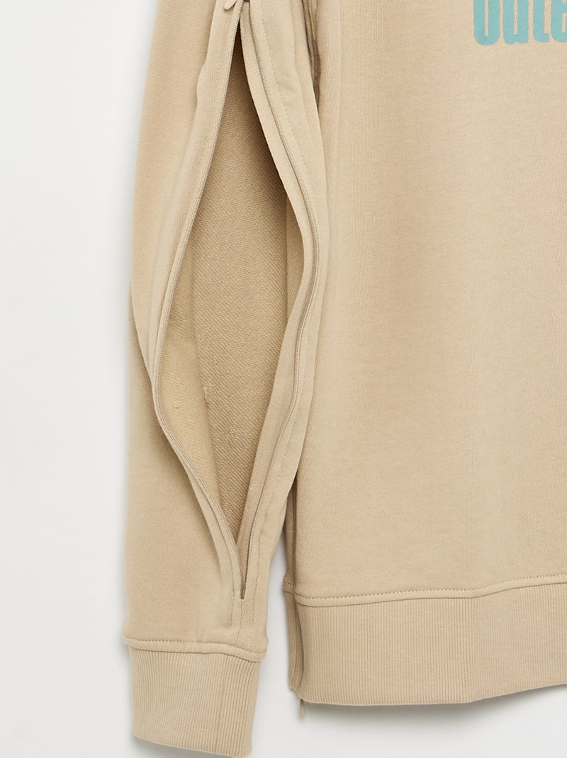 Sweatshirt aus Molton mit Print – Easy-Fit-Kollektion Weiß - Kiabi