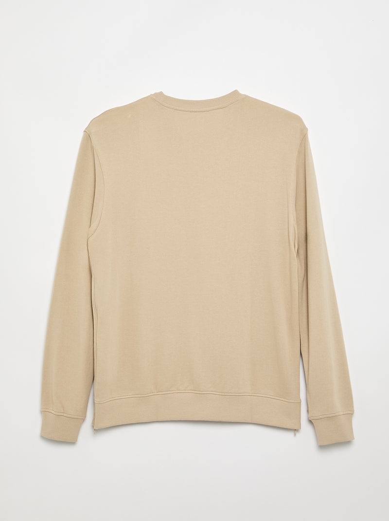 Sweatshirt aus Molton mit Print – Easy-Fit-Kollektion Weiß - Kiabi