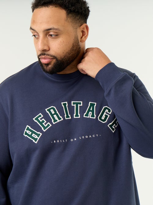 Sweatshirt aus ungebürstetem Molton mit Schriftzug - Kiabi