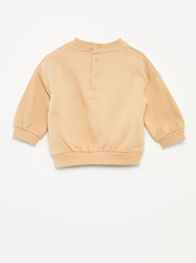Sweatshirt fabric sweater + trousers set - 2-piece set Beige - Kiabi