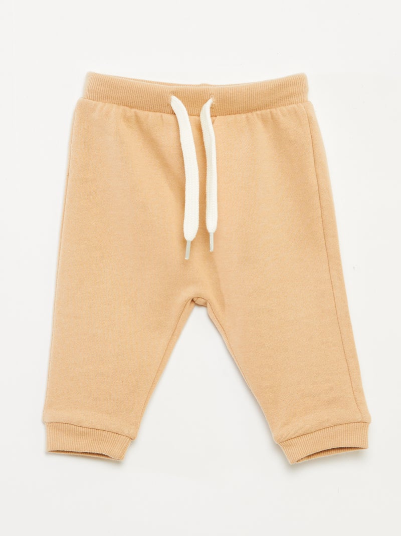 Sweatshirt fabric sweater + trousers set - 2-piece set Beige - Kiabi