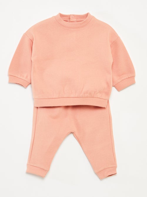 Sweatshirt fabric sweater + trousers set - 2-piece set - Kiabi