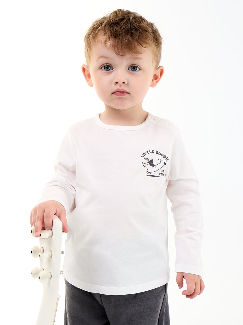 Sweatshirt + Joggers + T-shirt Set - 3 Pieces Beige - Kiabi