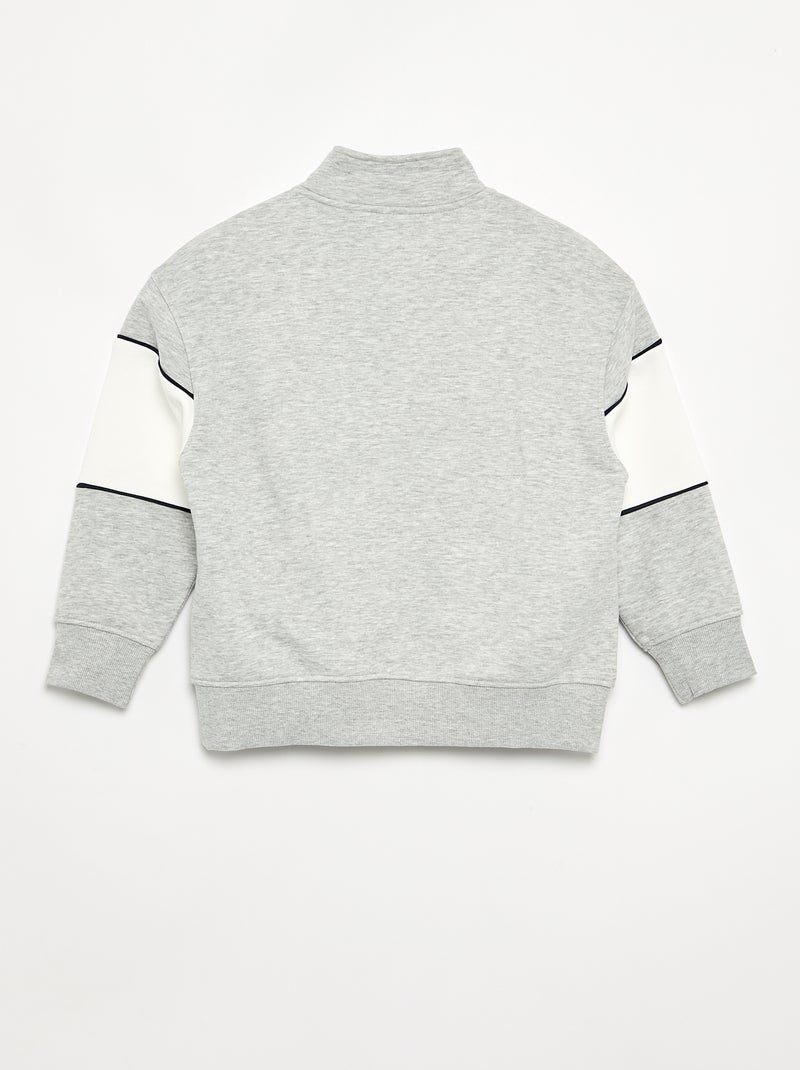 Sweatshirt mit breitem Kontraststreifen Gris - Kiabi