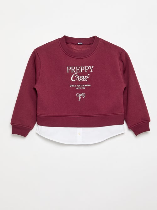 Sweatshirt mit integriertem Hemdteil und Bruststickerei - Kiabi Sweatshirt mit integriertem Hemdteil und Bruststickerei - Kiabi