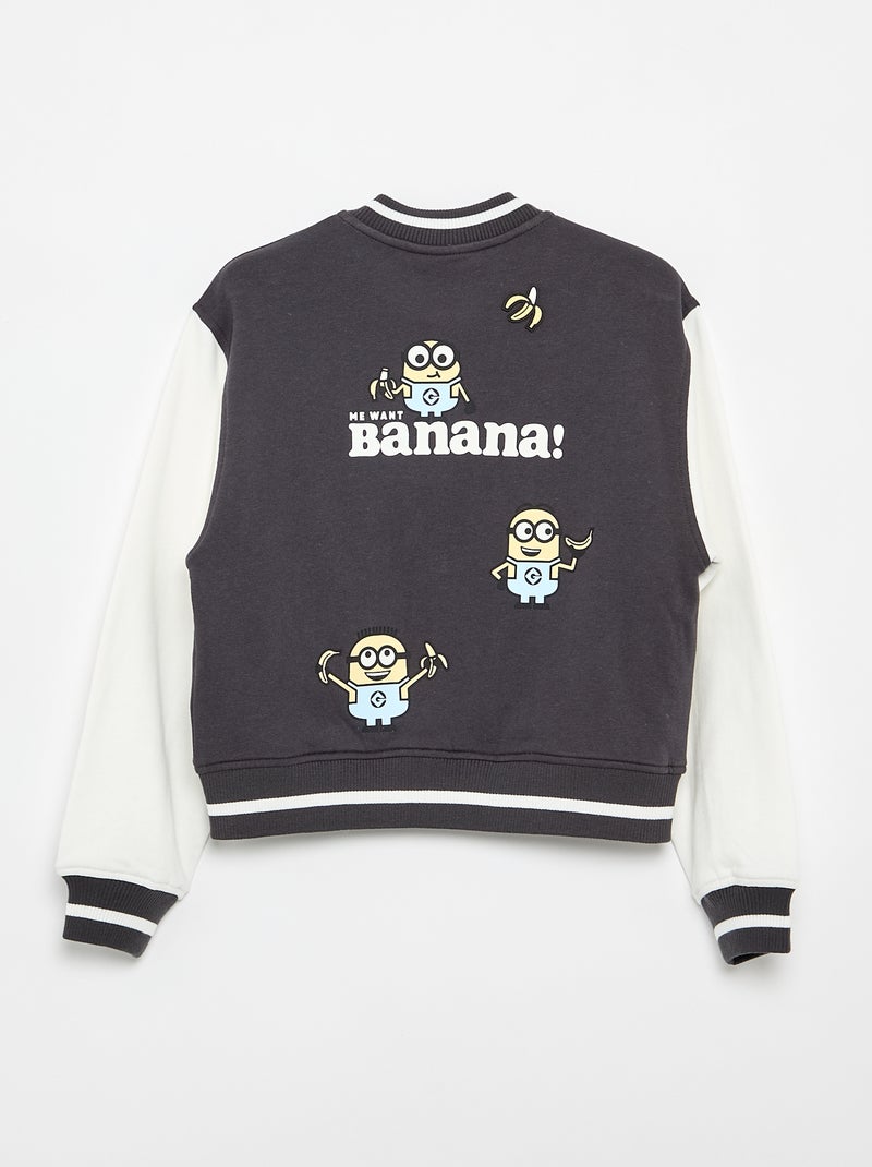 Sweatshirt mit Knöpfen 'Minions' aus Molton Schwarz - Kiabi