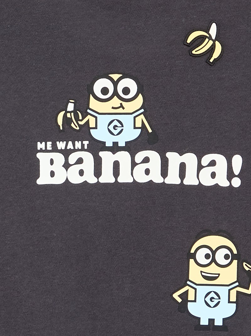 Sweatshirt mit Knöpfen 'Minions' aus Molton Schwarz - Kiabi
