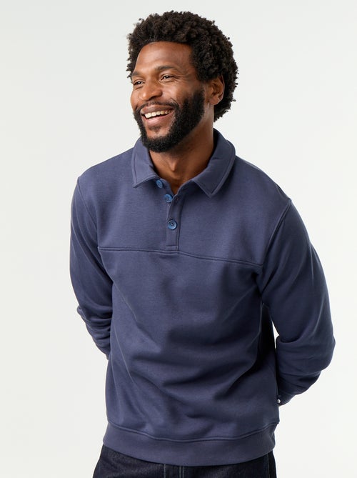 Sweatshirt mit Polokragen aus Molton - Kiabi