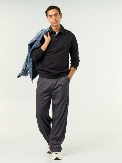 Sweatshirt mit Polokragen aus Molton - Kiabi