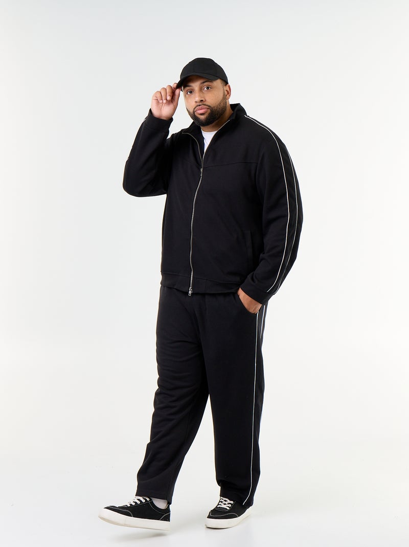 Sweatshirt mit Reissverschluss aus leichtem Molton Noir - Kiabi