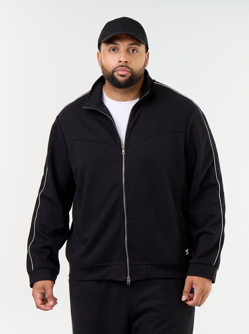 Sweatshirt mit Reissverschluss aus leichtem Molton Noir - Kiabi