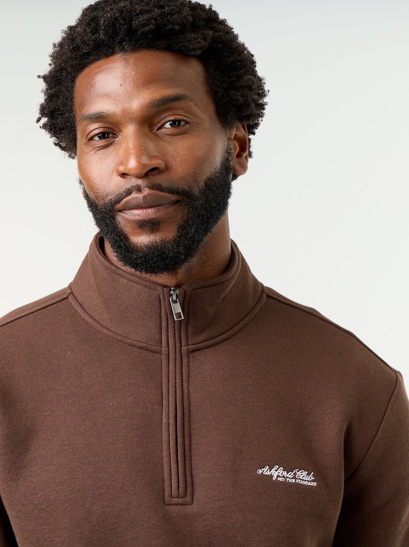 Sweatshirt mit Stehkragen Marron - Kiabi