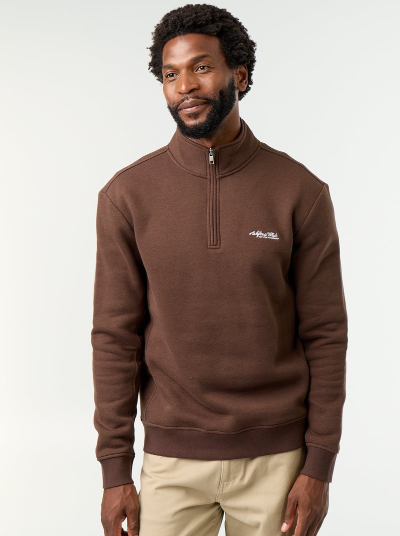 Sweatshirt mit Stehkragen Marron - Kiabi