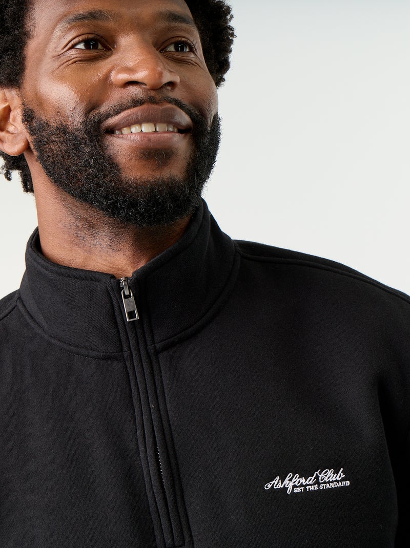 Sweatshirt mit Stehkragen Noir - Kiabi