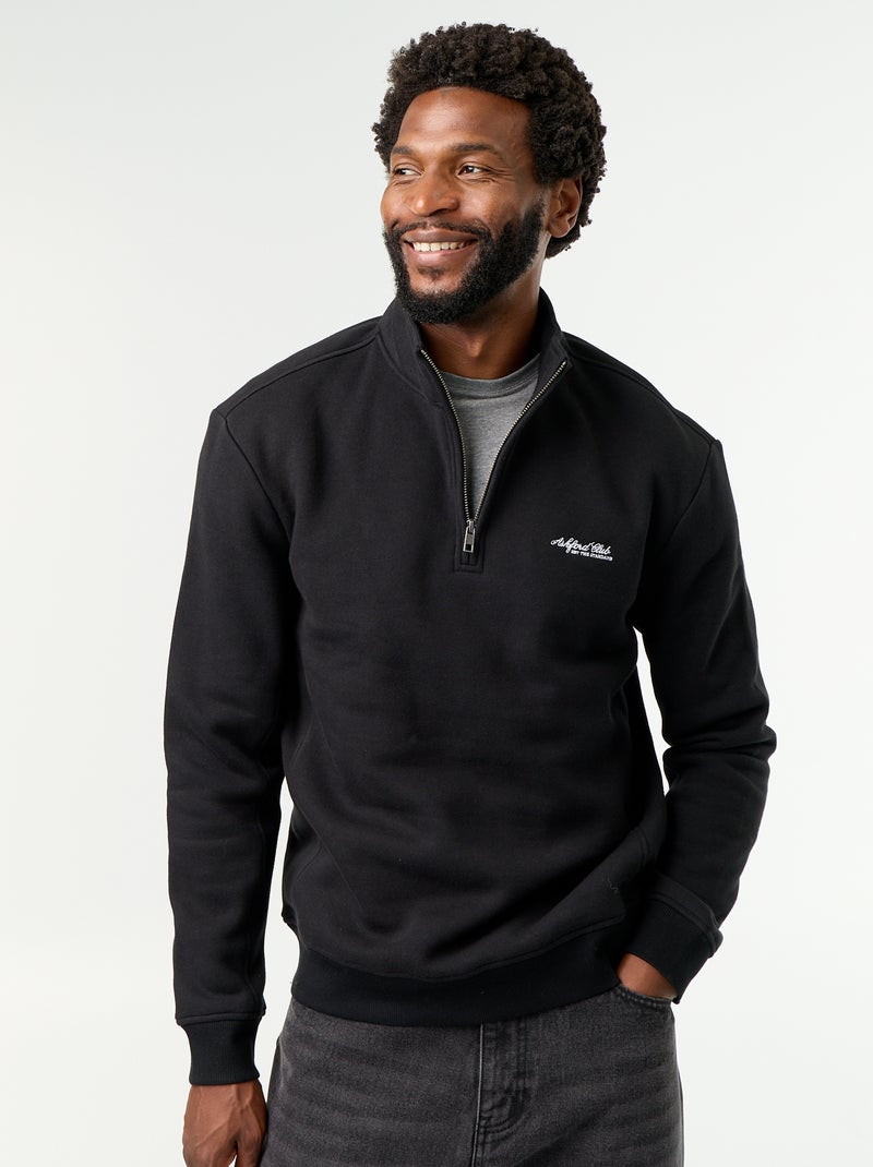 Sweatshirt mit Stehkragen Noir - Kiabi