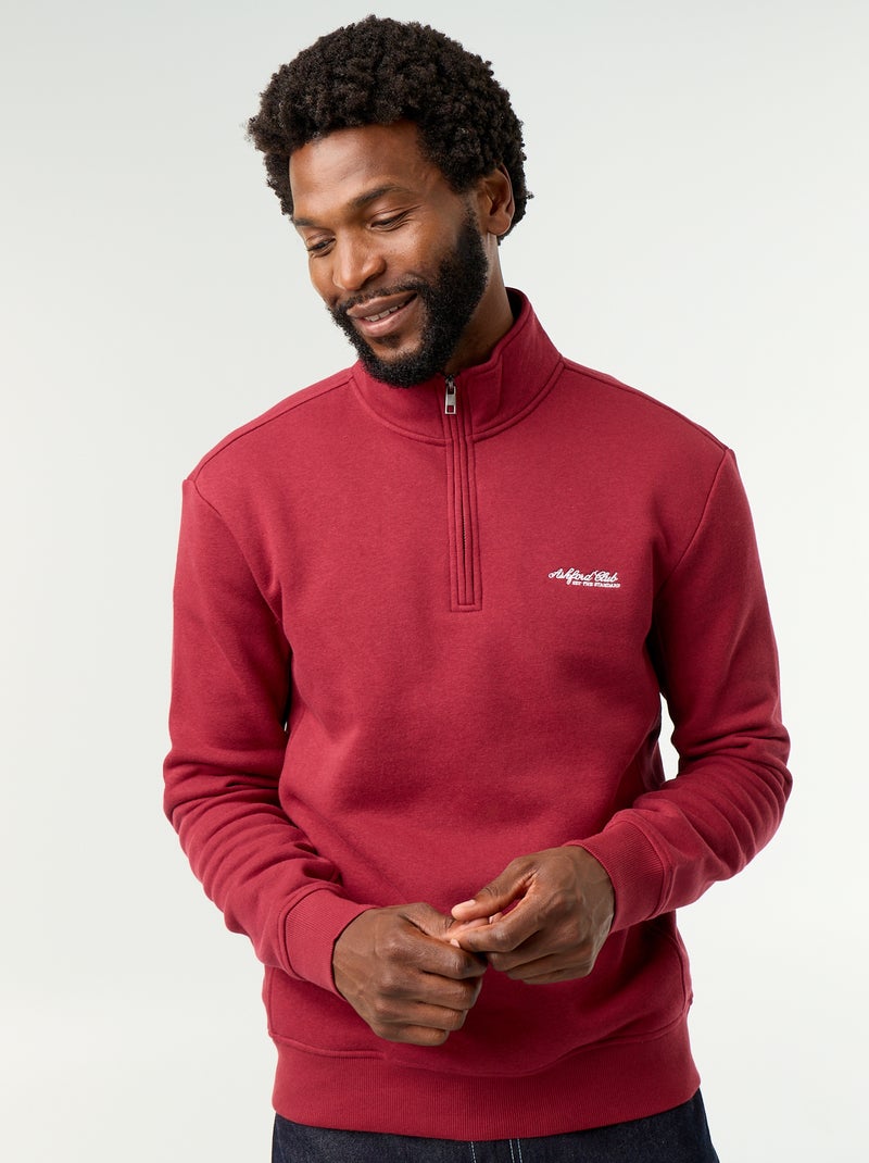 Sweatshirt mit Stehkragen Rouge - Kiabi