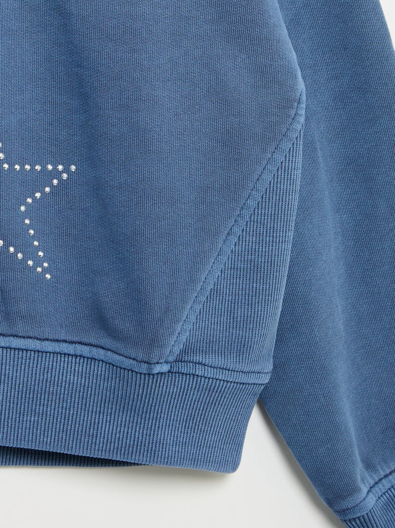 Sweatshirt mit Strass-Sternen Blau - Kiabi