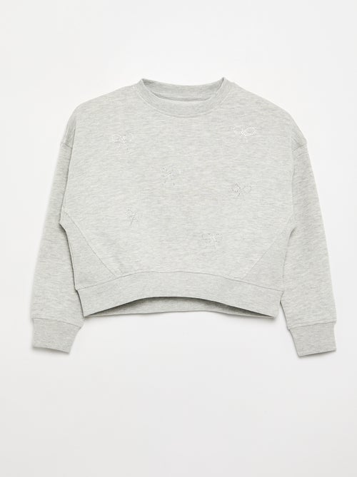 Sweatshirt mit Strass-Sternen - Kiabi