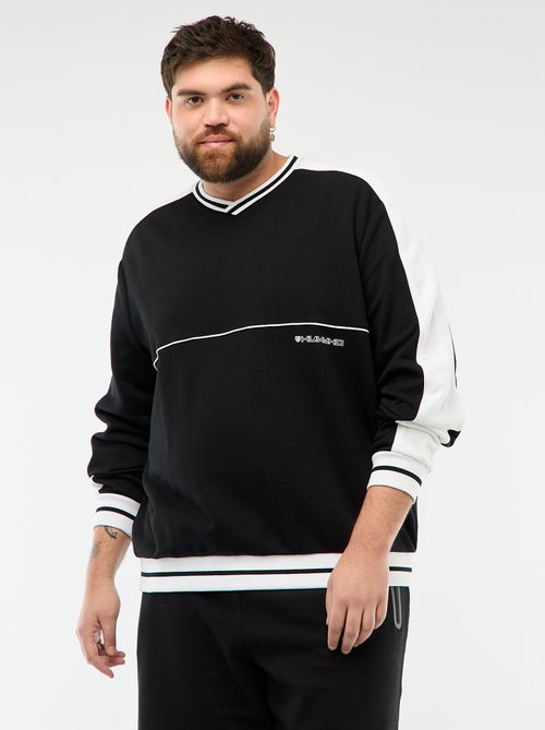 Sweatshirt mit V-Ausschnitt aus French Terry - Kiabi