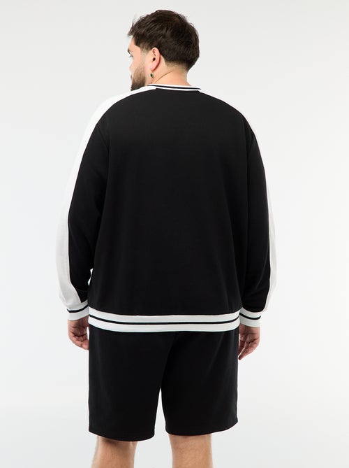 Sweatshirt mit V-Ausschnitt aus French Terry - Kiabi
