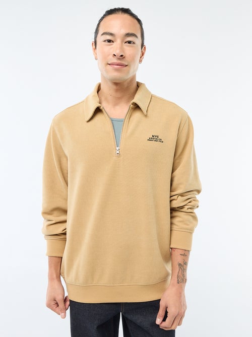 Sweatshirt mit Waffelstruktur - Kiabi