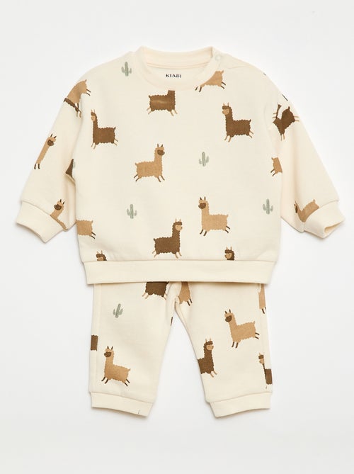 Sweatshirt + printed novelty joggers set - 2 pieces - Kiabi