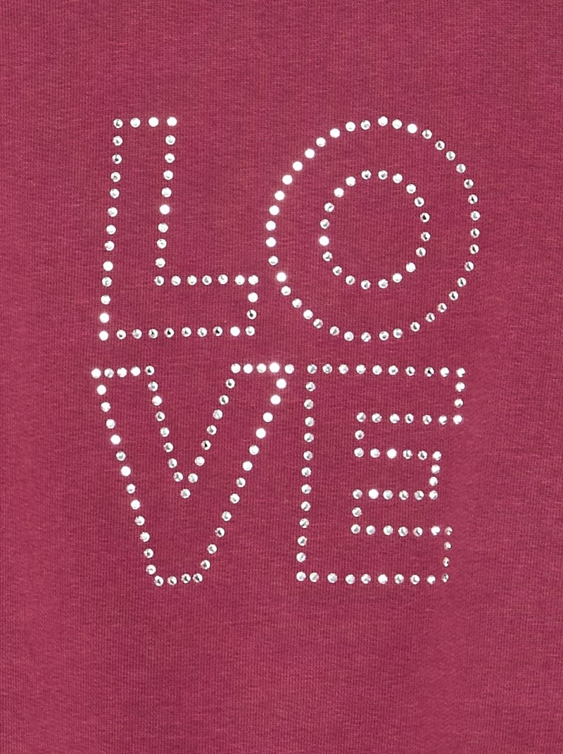 Sweatshirt with rhinestone stars Purple - Kiabi