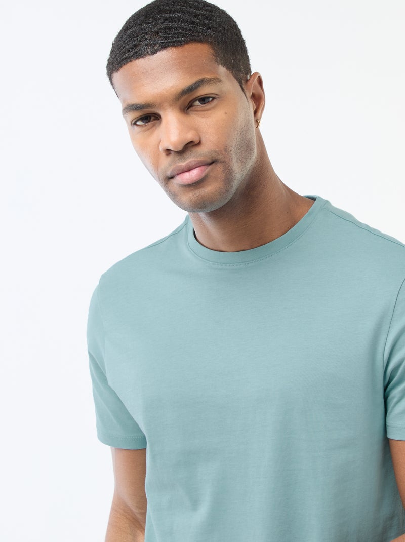 T-shirt à col rond en coton - Tough Cotton™ Bleu - Kiabi