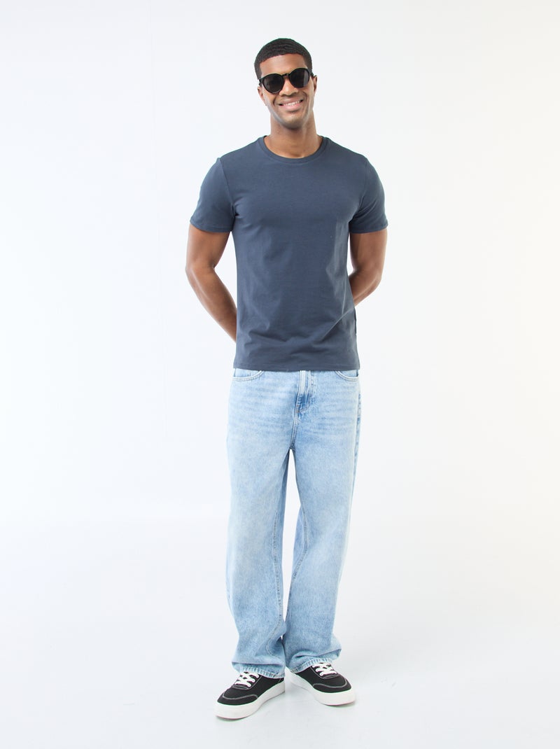 T-shirt à col rond en coton - Tough Cotton™ Bleu - Kiabi