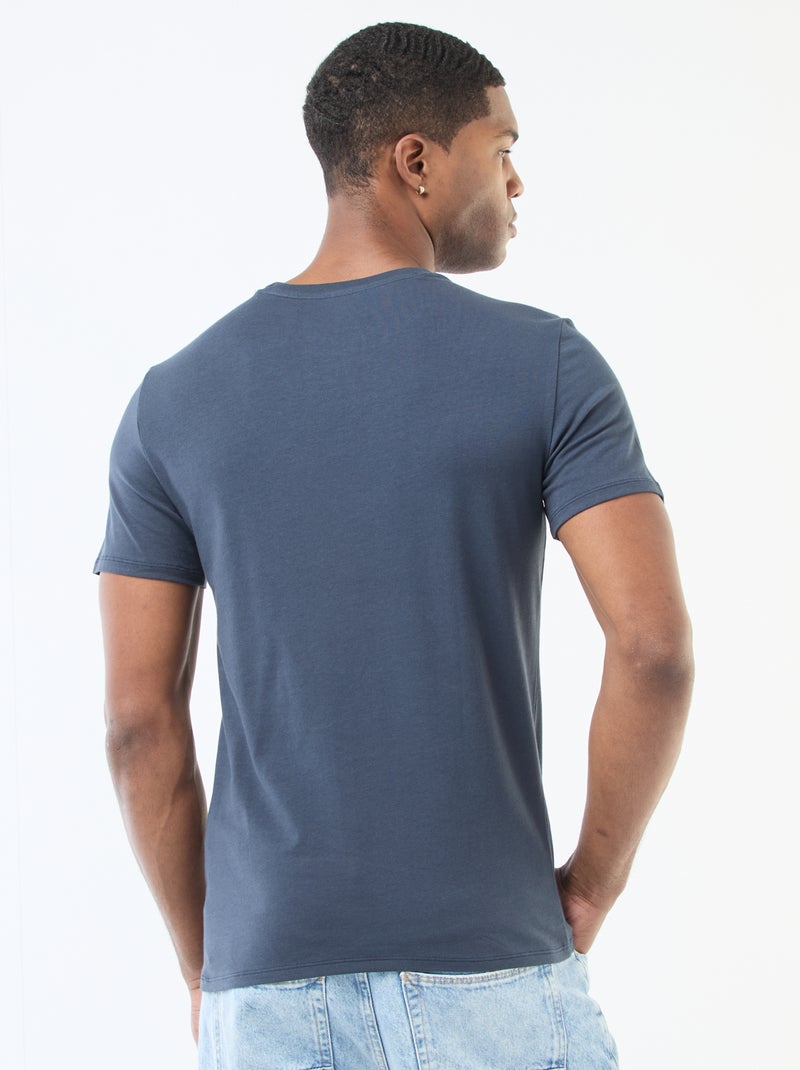 T-shirt à col rond en coton - Tough Cotton™ Bleu - Kiabi
