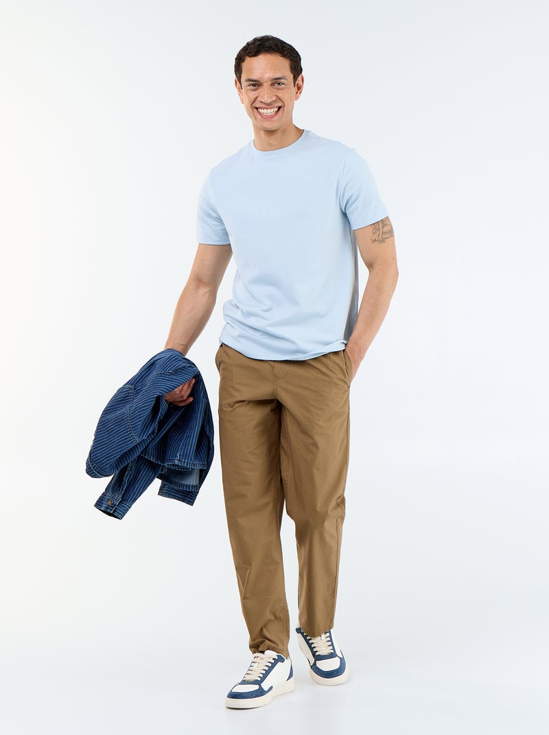 T-shirt à col rond en coton - Tough Cotton™ Bleu - Kiabi