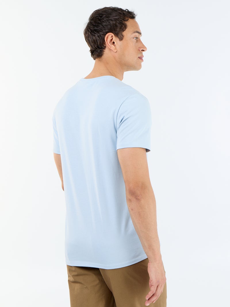 T-shirt à col rond en coton - Tough Cotton™ Bleu - Kiabi