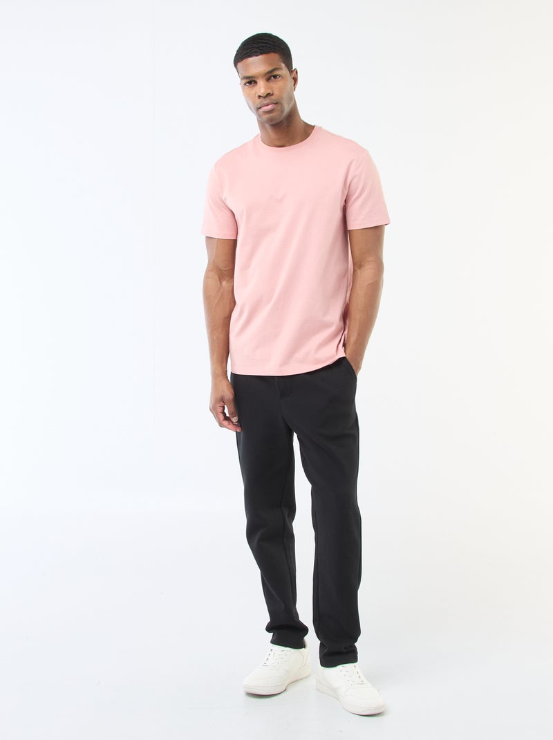 T-shirt à col rond en coton - Tough Cotton™ Rose - Kiabi