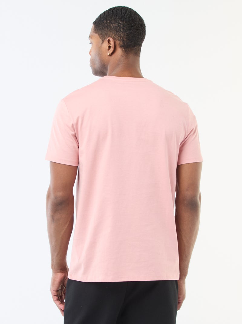 T-shirt à col rond en coton - Tough Cotton™ Rose - Kiabi