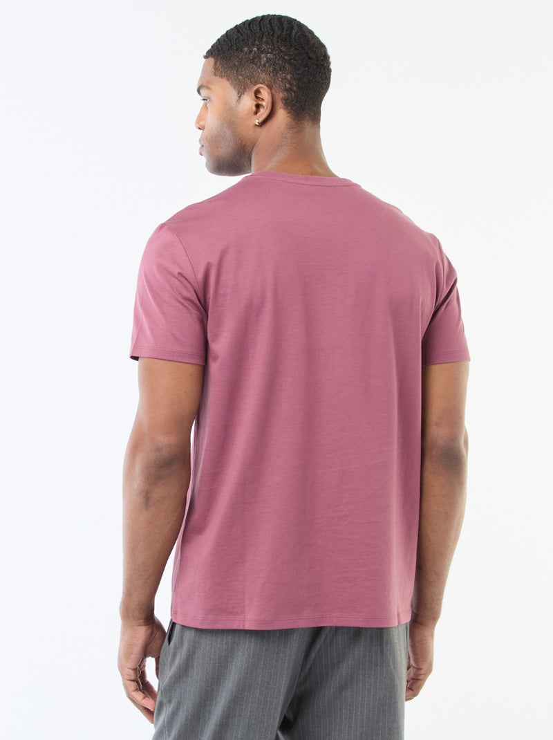 T-shirt à col rond en coton - Tough Cotton™ Rose - Kiabi