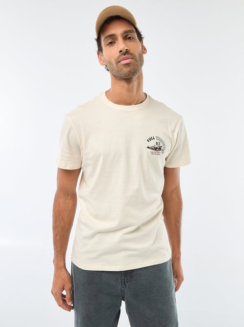 T-shirt à col rond et manches courtes imprimé - Kiabi