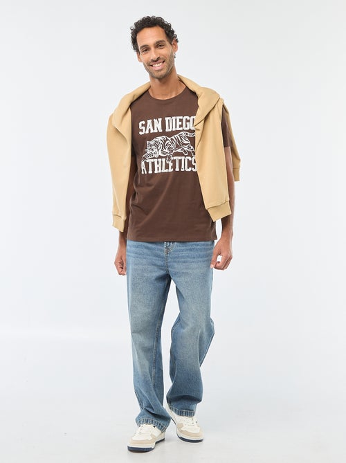 T-shirt à col rond et manches courtes imprimé - Kiabi